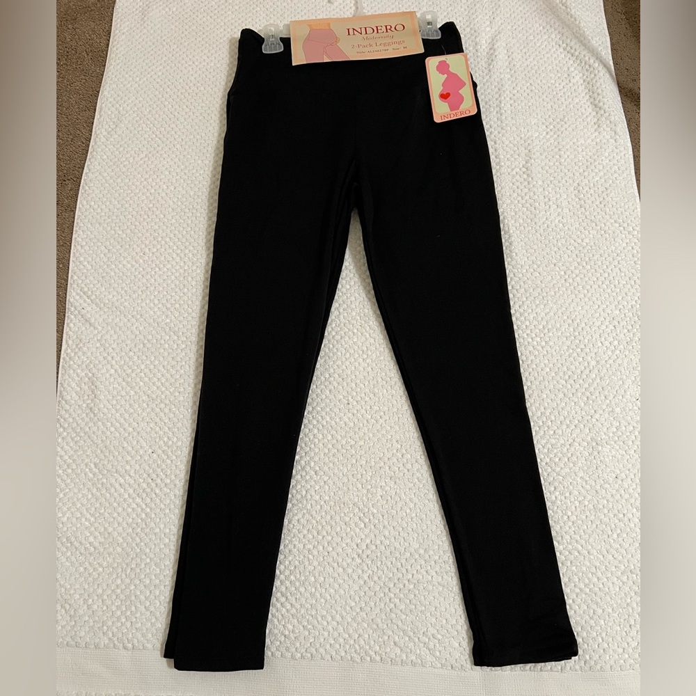 2 High-rise Black Leggings Size M - Maternity